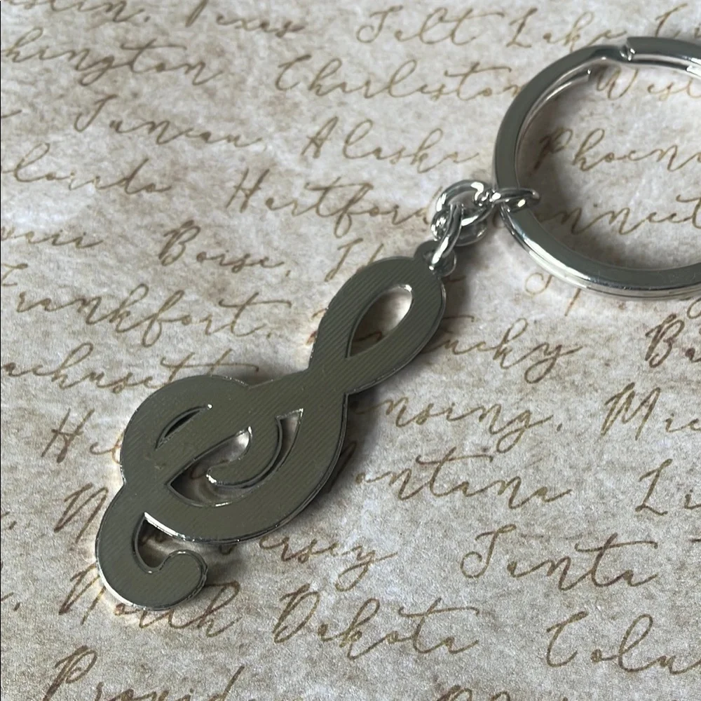 3/$30 Rhinestone Treble Clef Keychain - Picture 3 of 4